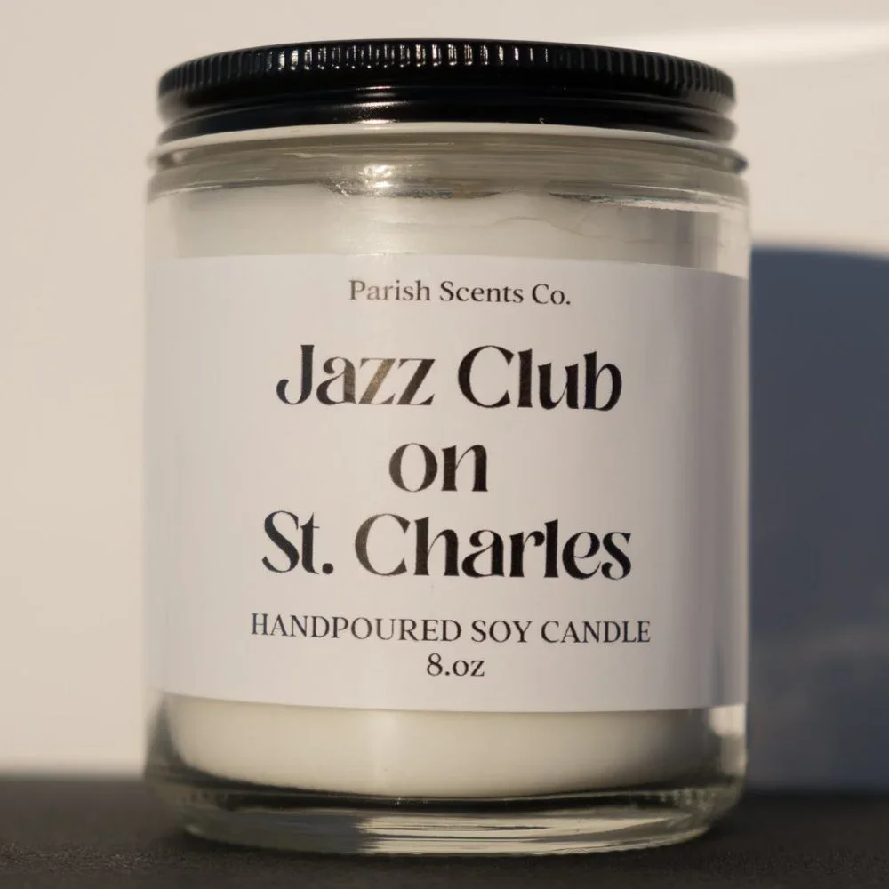 A New Orleans Candle by Parish Scents 8 OZ - Jazz Club on St. Charles - Picture 4 of 6